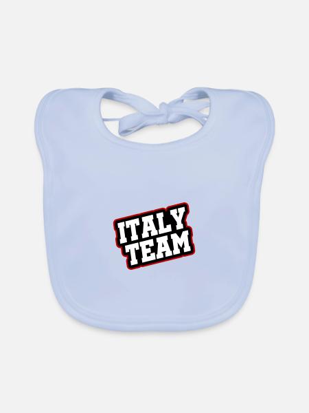 Italy Team - Organic Baby Bibs - sky blue - Front