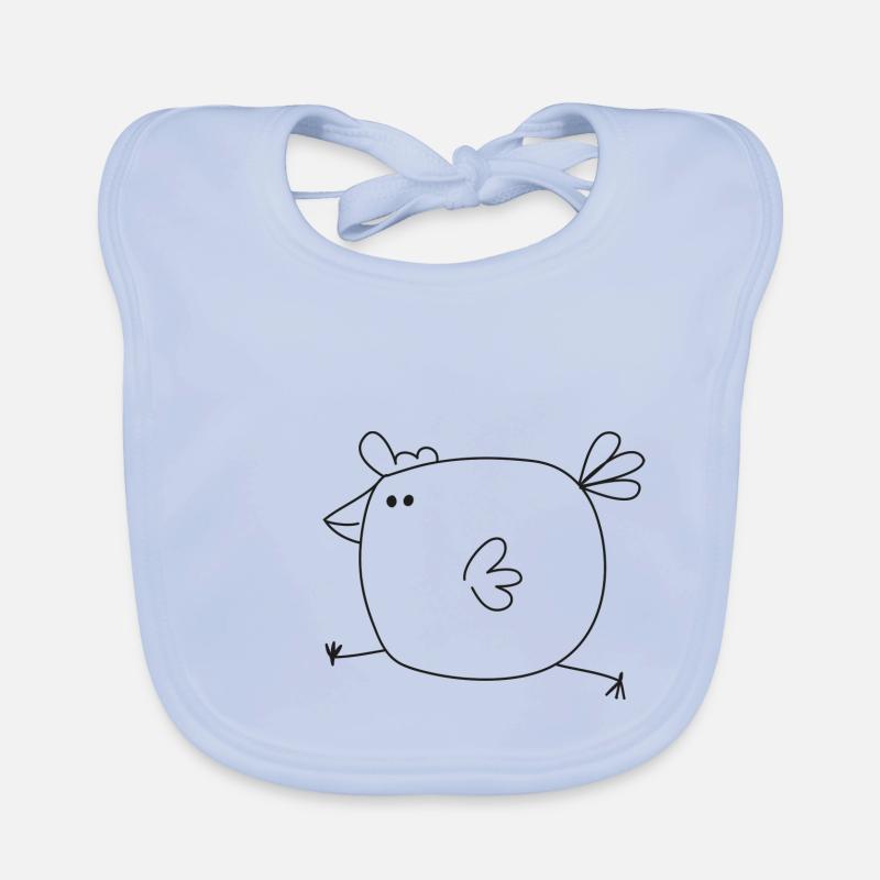 POULET - Bavoir bio Bébé - bleu ciel