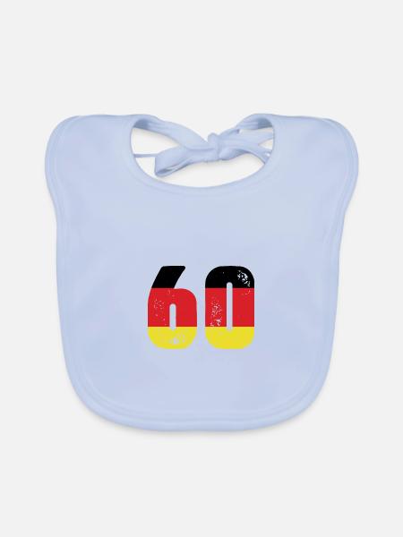 60 Numéro Jersey Allemagne - Bavoir bio Bébé - bleu ciel - Devant