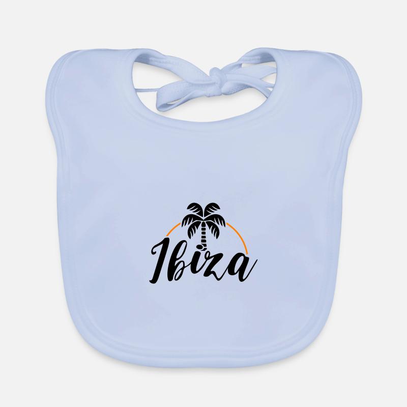 Ibiza Palm - Bavoir bio Bébé - bleu ciel