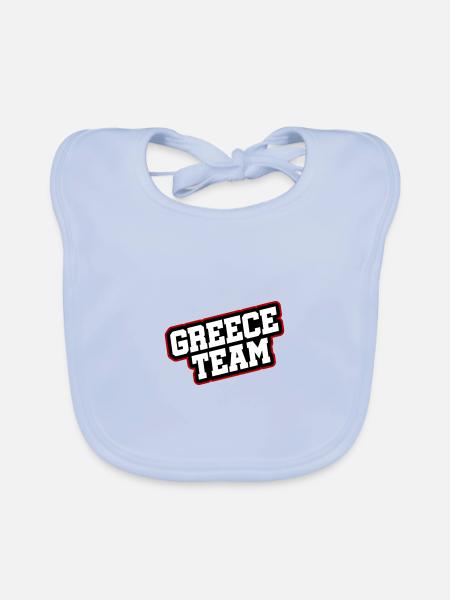 Greece Team - Organic Baby Bibs - sky blue - Front