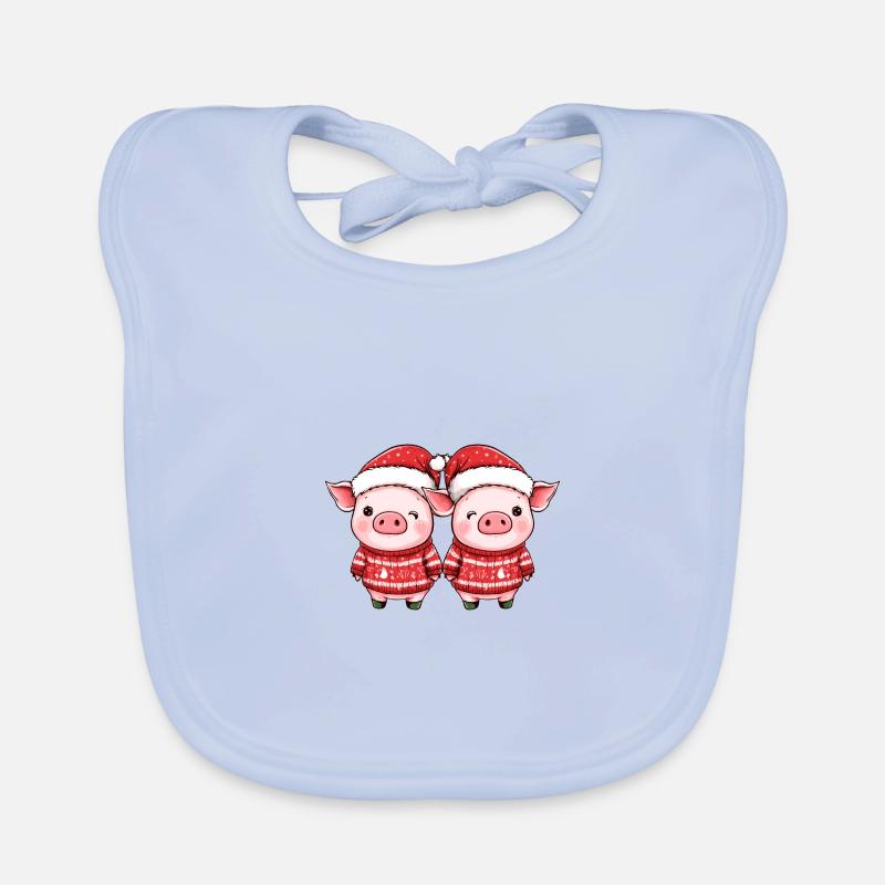 Pig Christmas Team Organic Baby Bibs