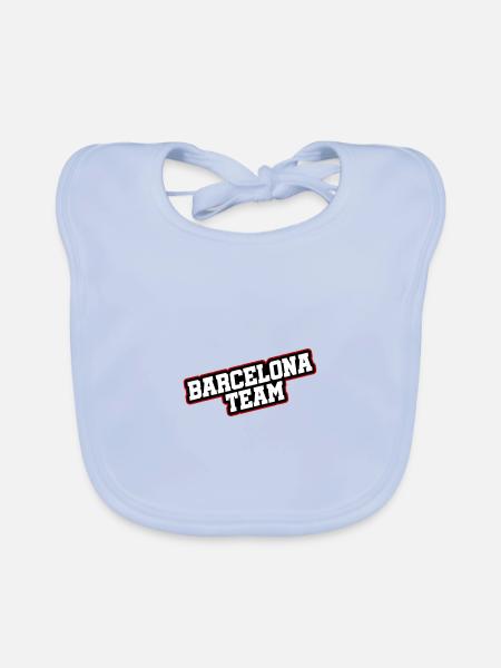 Barcelona City Team - Organic Baby Bibs - sky blue - Front