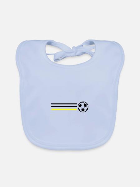 Soccer Symbol Germany - Organic Baby Bibs - sky blue - Front