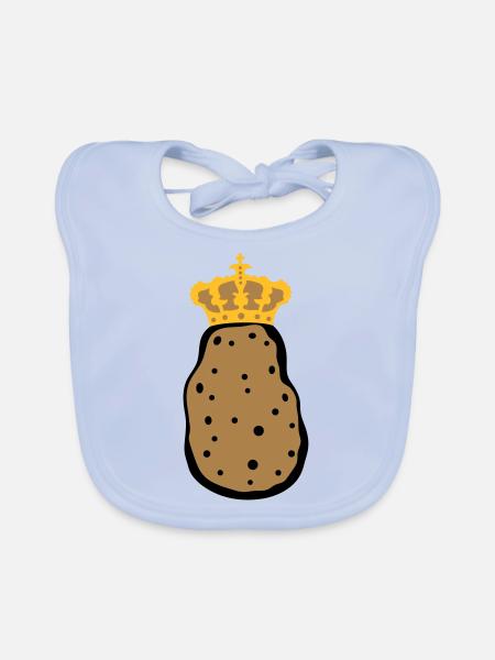 krone koenig koenigin prinzessin prinz herrscher k - Baby Bio-Lätzchen - sky Blue - Vorne