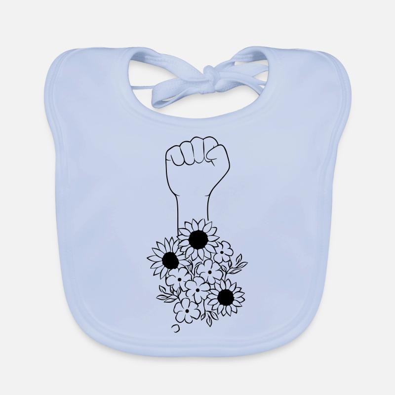 blumen faust schwarz Baby Bio-Lätzchen