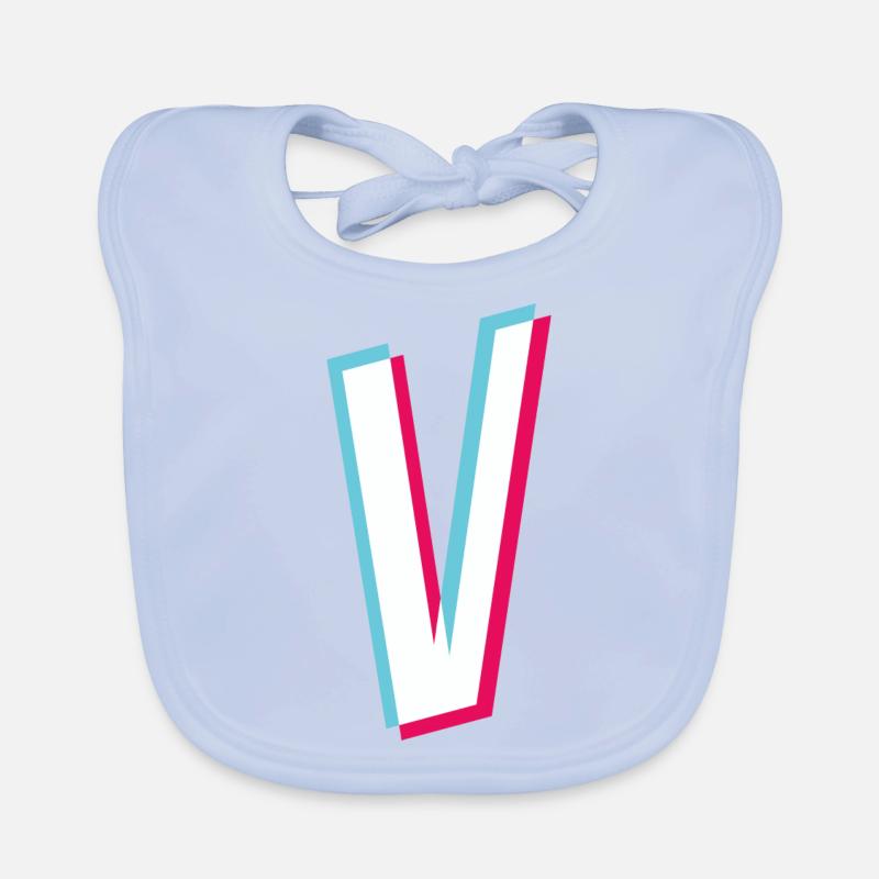 V - Buchstabe V Baby Bio-Lätzchen
