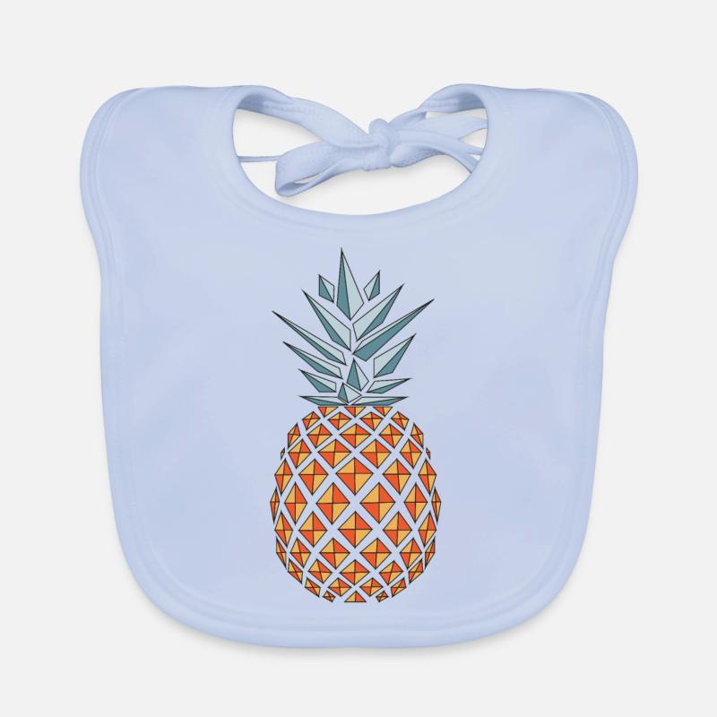 Vecteur ananas - Bavoir bio Bébé - bleu ciel
