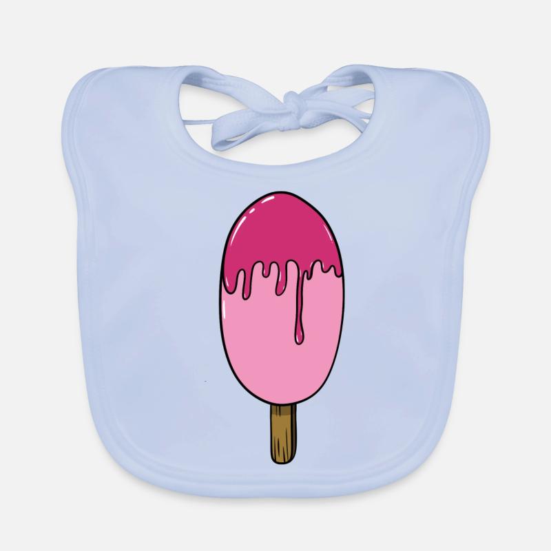Eis | Pink Eiscreme | Eis am Stiel | Ice Cream Baby Bio-Lätzchen