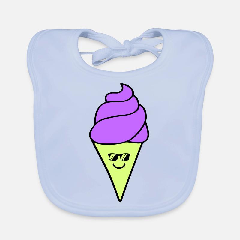 Glaces - Bavoir bio Bébé - bleu ciel
