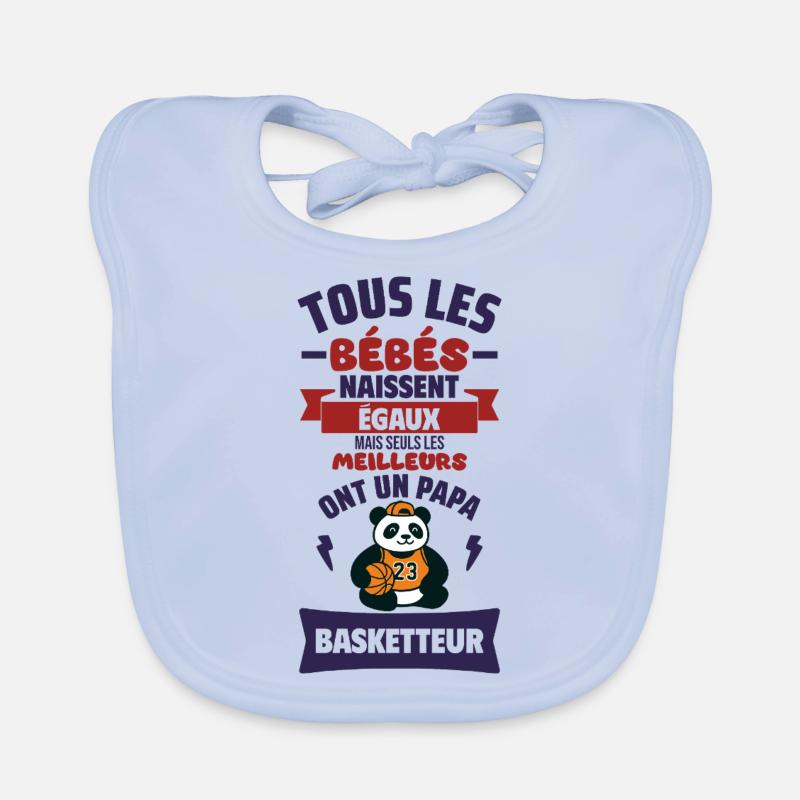 Bébé Papa basketteur cadeau de naissance humour Bavoir bio Bébé