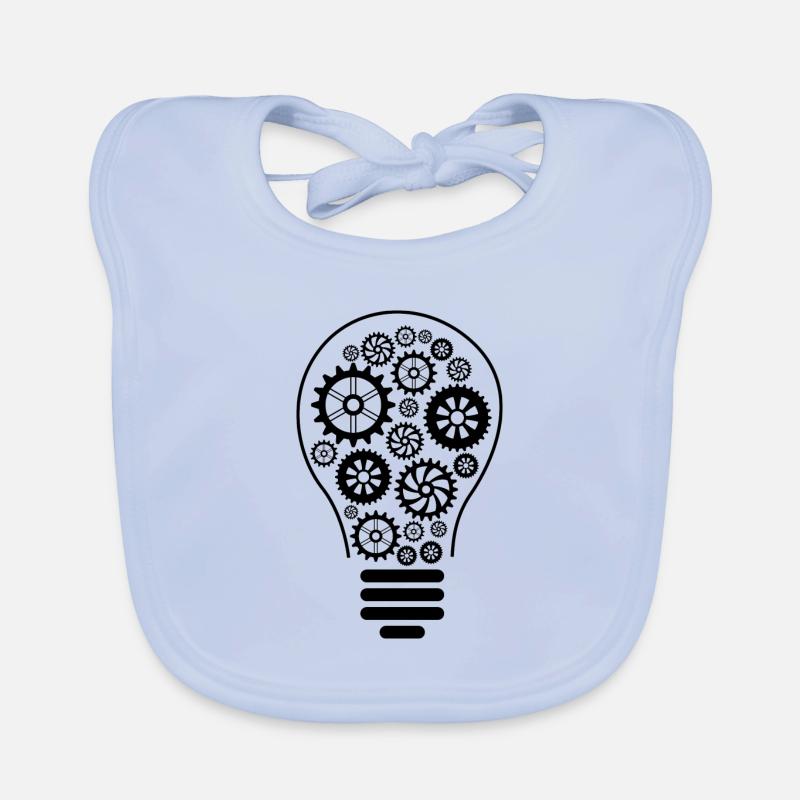 Birne - Glühbirne - Lampe - Strom Baby Bio-Lätzchen