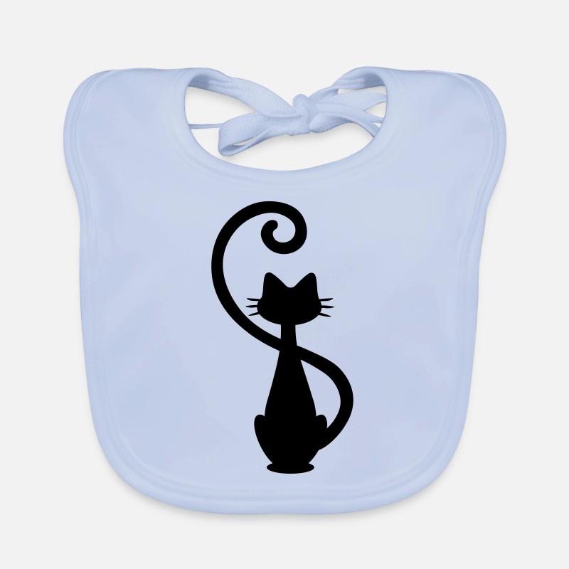 Katze - Chat - Cat - Silhouette Baby Bio-Lätzchen