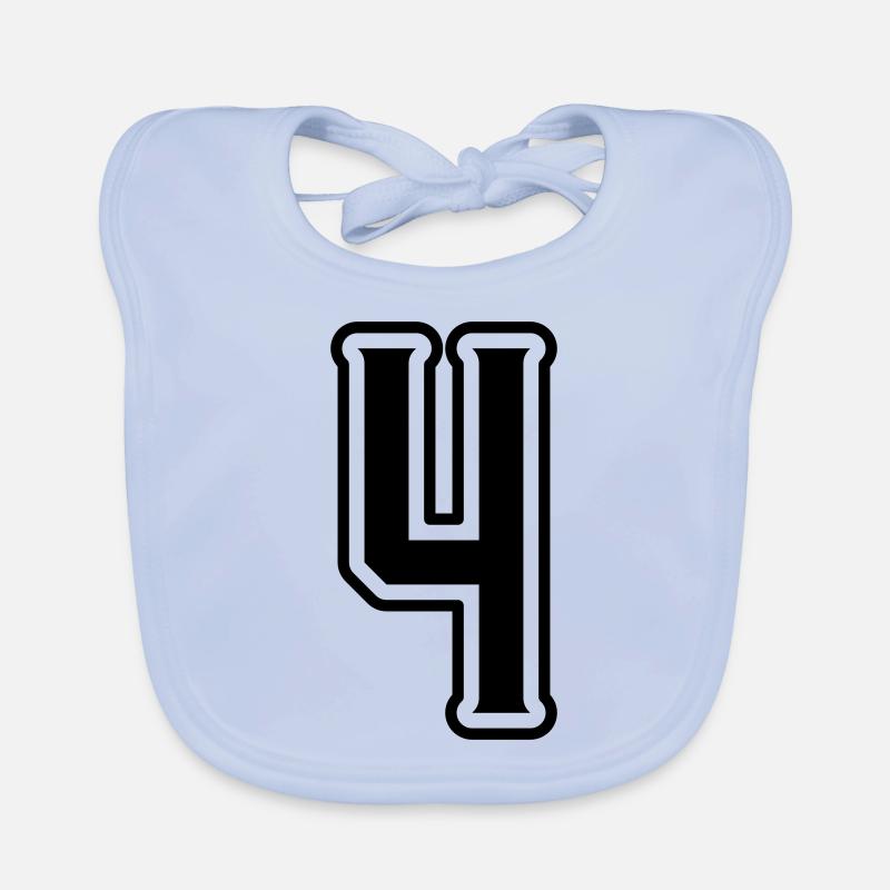 4 number symbol Organic Baby Bibs
