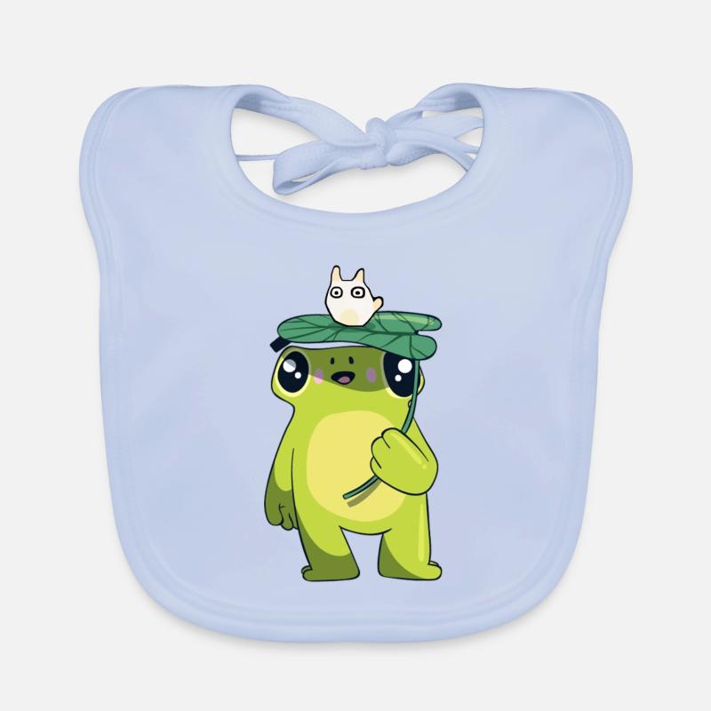 Frog with leaf Organic Baby Bibs