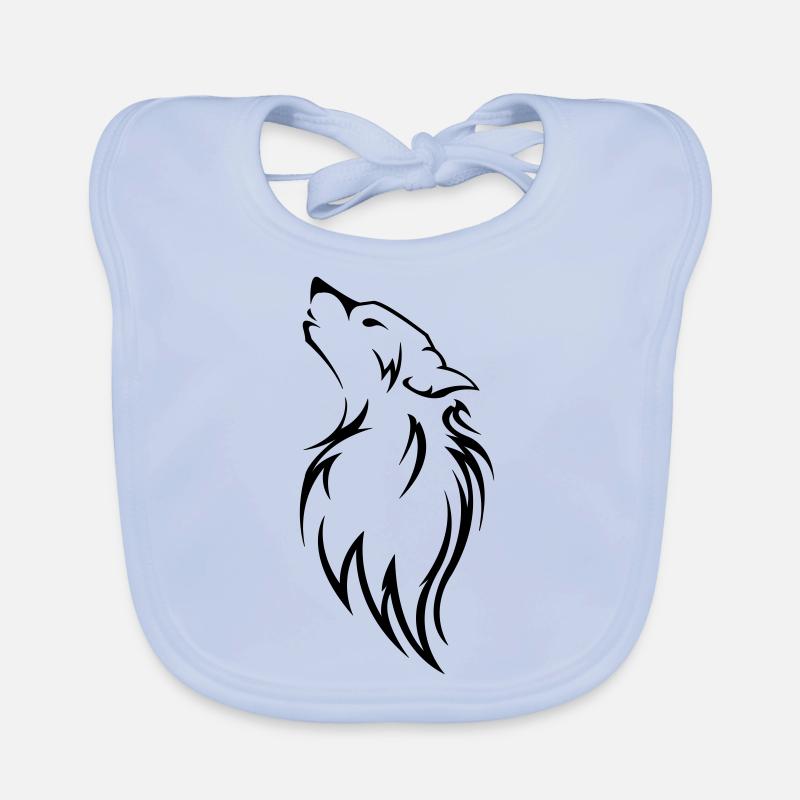 wolf_tribal Organic Baby Bibs