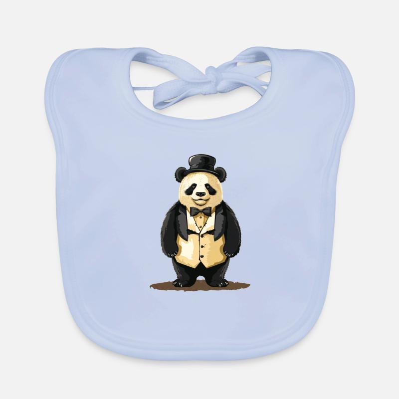 Panda mignon en queue de pie Bavoir bio Bébé