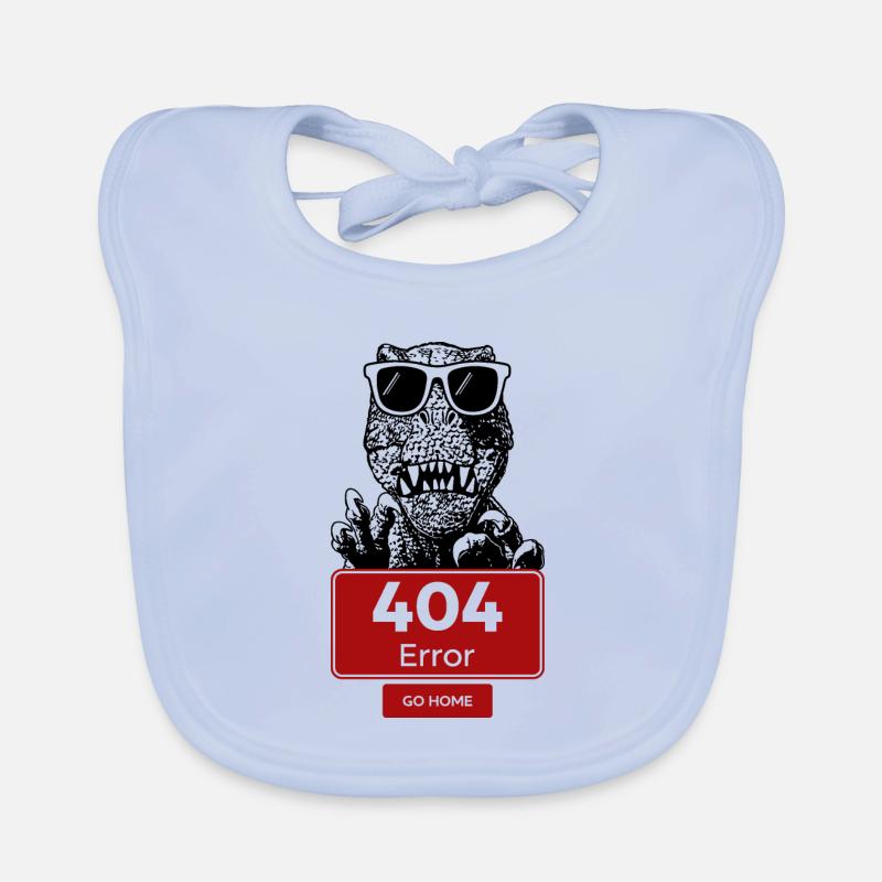 Los dinosaurios e internet - Babero de algodón orgánico para bebés - celeste