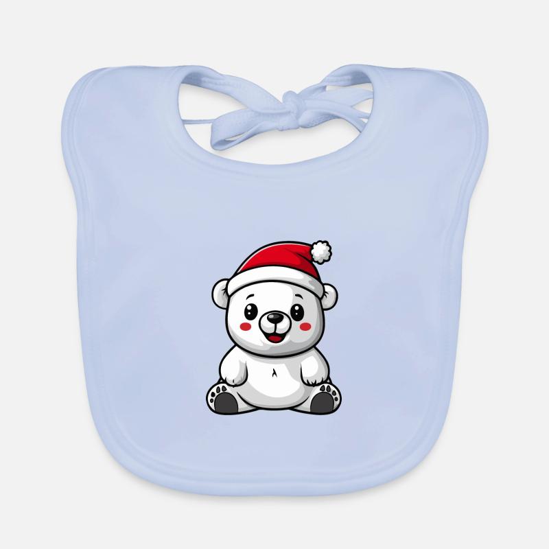 Polar Bear Christmas Christmas Organic Baby Bibs