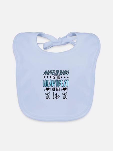 Amateur Radio Radio Radio Radio Radio Amateur Vintage - Bavoir bio Bébé - bleu ciel - Devant