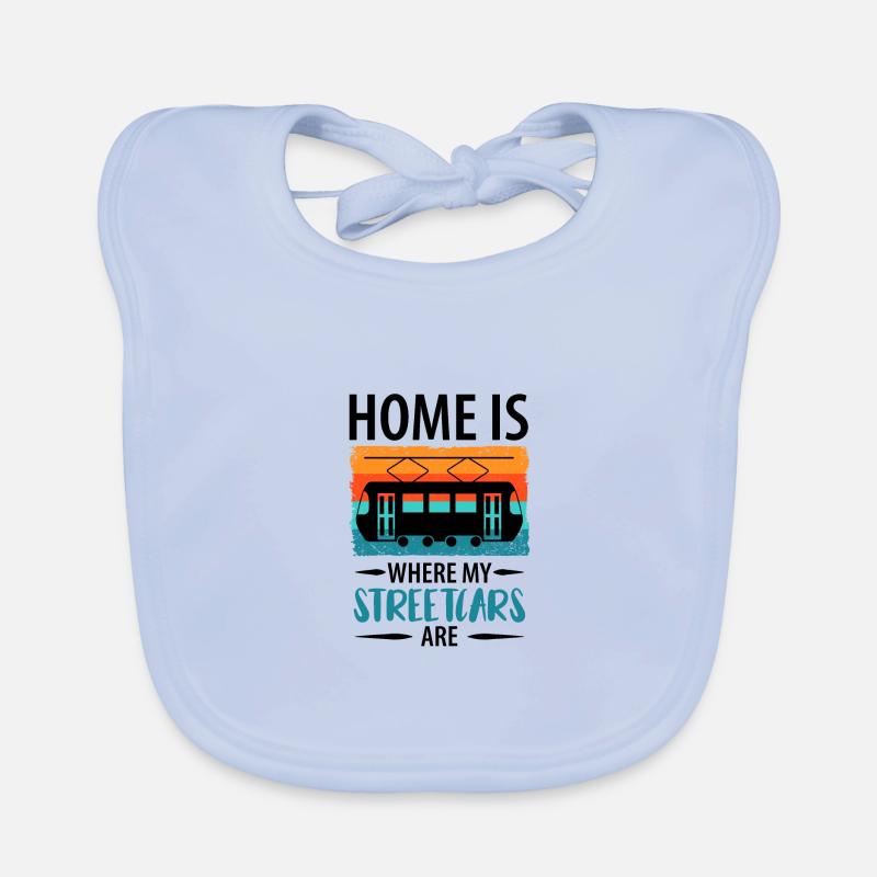 Tram Driver Tram Light Rail Tram Organic Baby Bibs