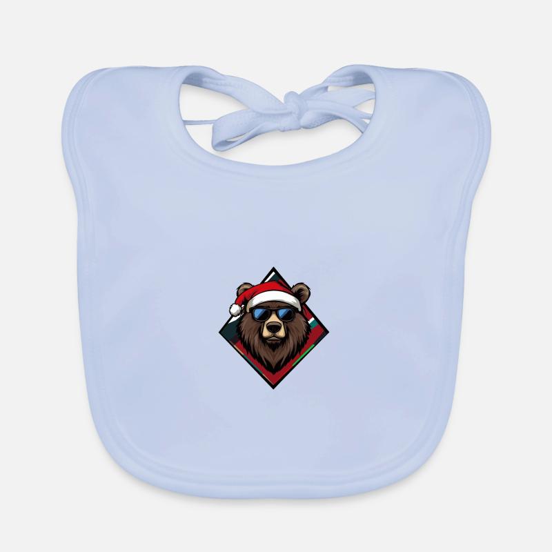Bear Christmas Cool Organic Baby Bibs