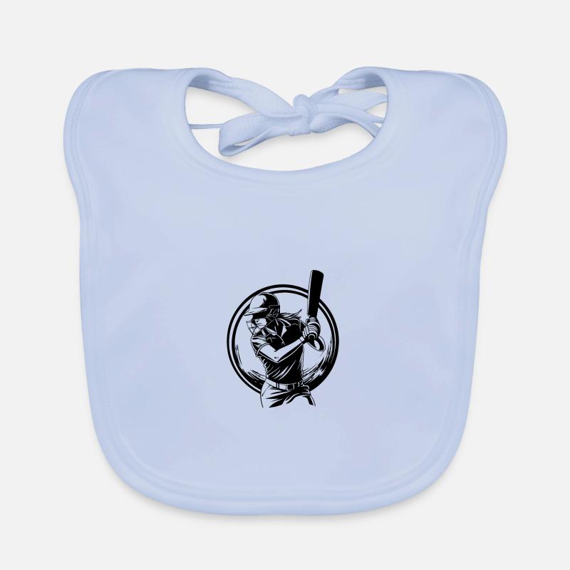 Cricket Silhouette - Bavoir bio Bébé - bleu ciel