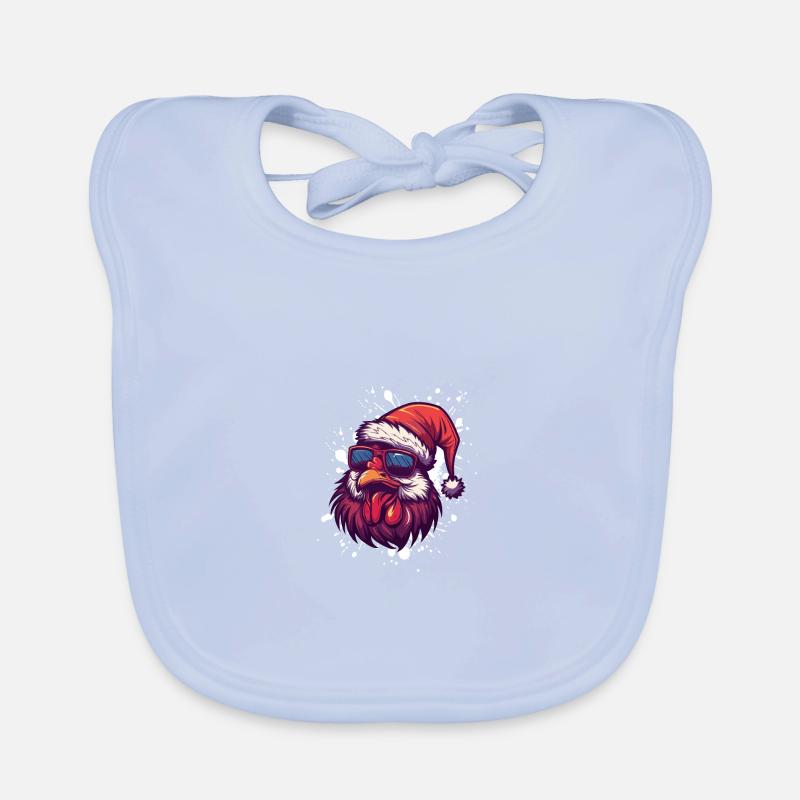 Chicken Christmas Funny Organic Baby Bibs