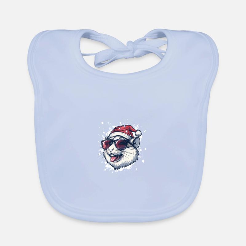 Hamster Christmas Funny Organic Baby Bibs