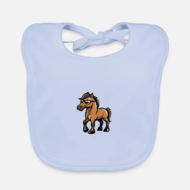 Pferd Cool Comic Baby Bio-Lätzchen