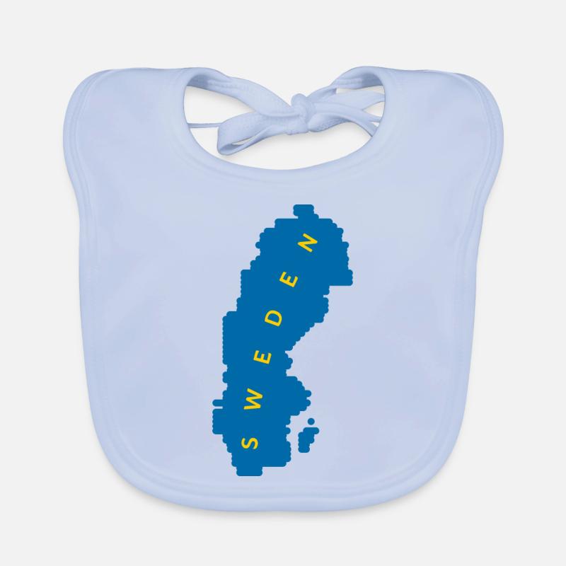 SWEDEN LARGE MAP Organic Baby Bibs
