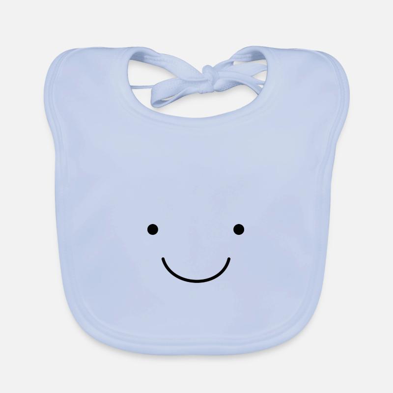 Cute Emoji Smiling Face Organic Baby Bibs