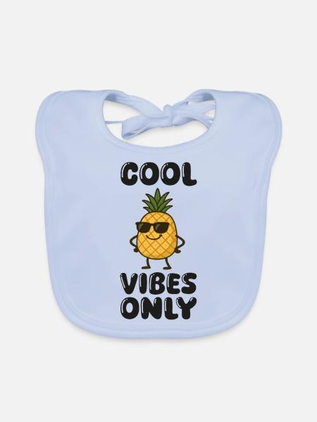 ananas comic - Baby Bio-Lätzchen - sky Blue - Vorne