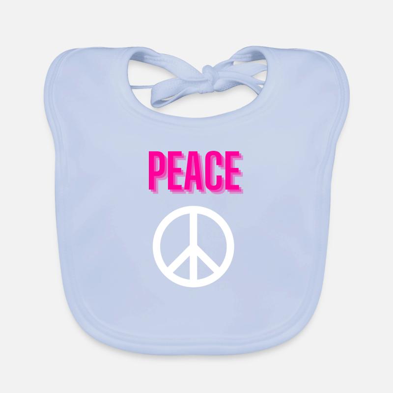 Paix - Echo - Front seulement - Bavoir bio Bébé - bleu ciel