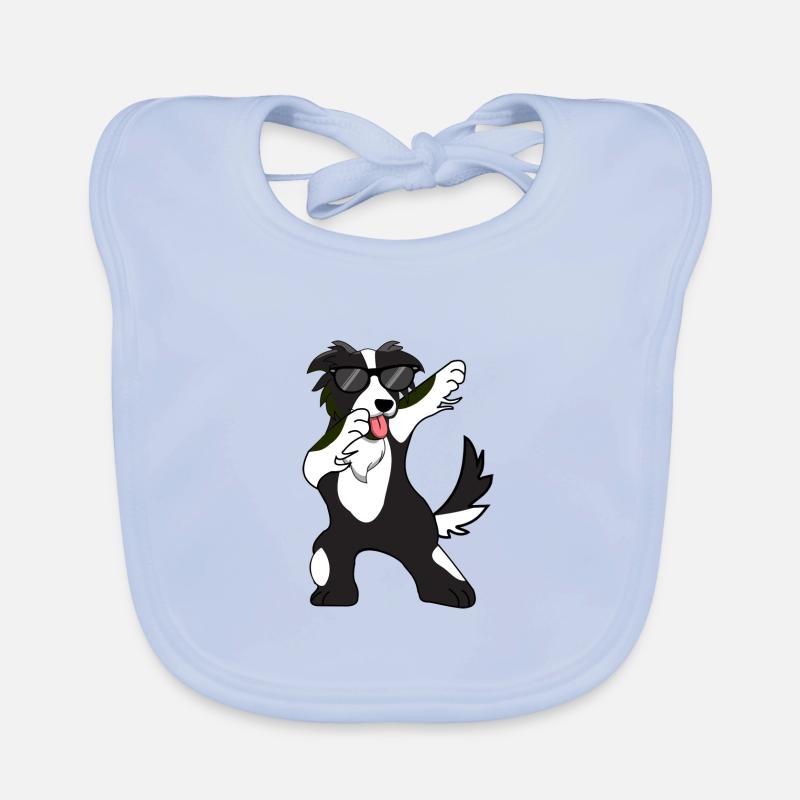 Cadeau de danse Dabbing Dab Border Collie Bavoir bio Bébé