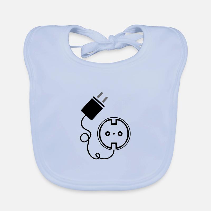 Socket Icon Power Organic Baby Bibs