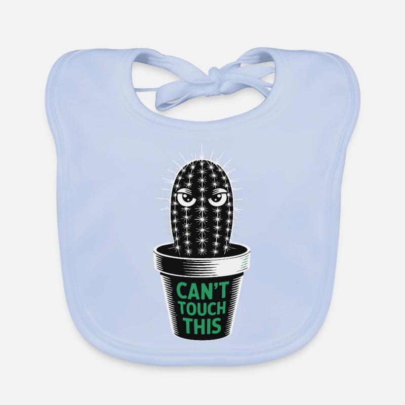 Can't Touch This – Funny Cactus with Saying Organic Baby Bibs