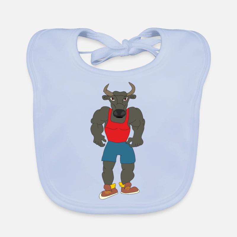 Black bull bodybuilder Organic Baby Bibs