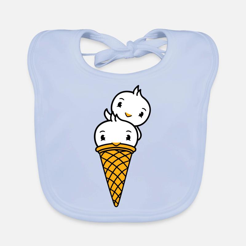 Vögel Eis Waffel Waffeleis Kugeln Eiscreme Eistüte Baby Bio-Lätzchen
