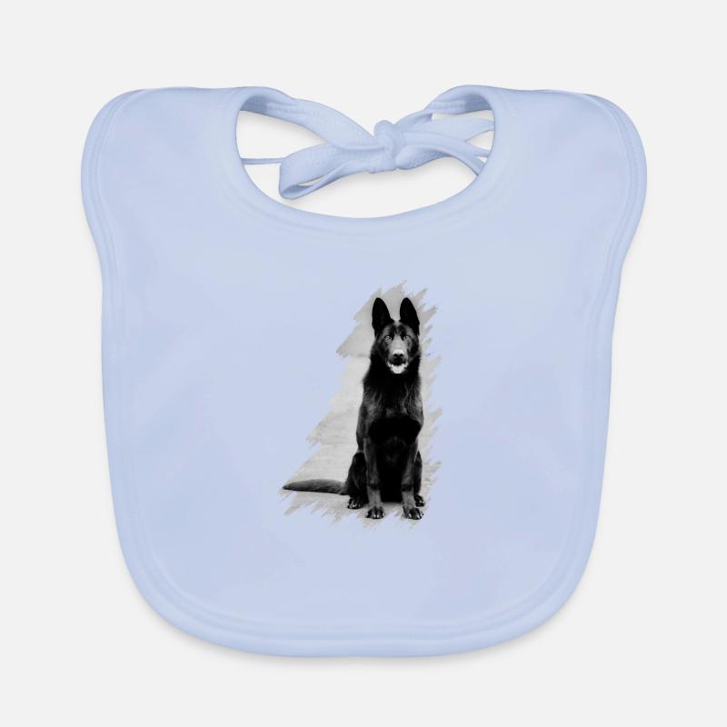 Schäferhund - Baby Bio-Lätzchen - sky Blue