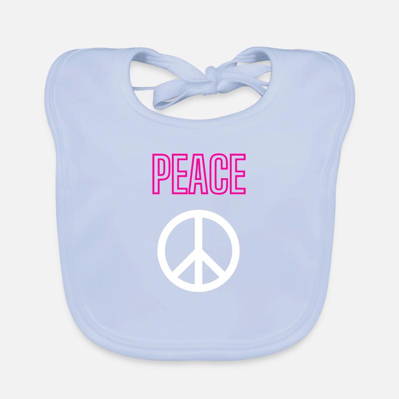 Peace - Hollow - Front only Organic Baby Bibs