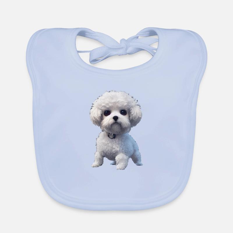 Bichon Frise Dog - Bichon Frise Organic Baby Bibs