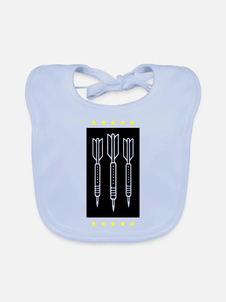 Icône de fléchettes d’équipe de fléchettes - Bavoir bio Bébé - bleu ciel - Devant