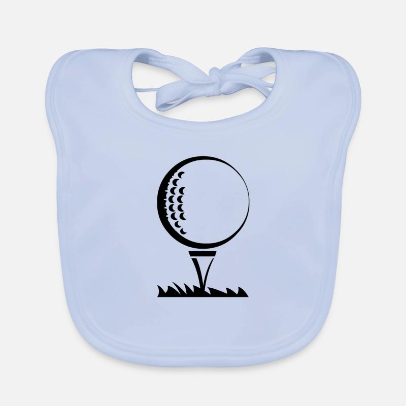 Balle de golf - Bavoir bio Bébé - bleu ciel