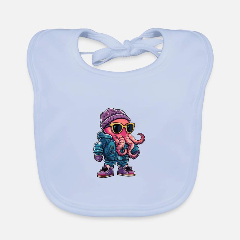 Octopus Winter Comic Organic Baby Bibs