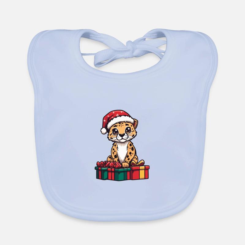 Cheetah Christmas Comic Gifts Organic Baby Bibs