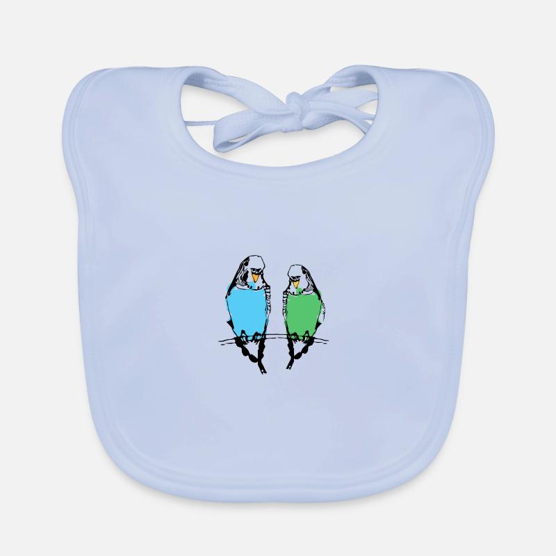 Couple de perruche mignon Bavoir bio Bébé