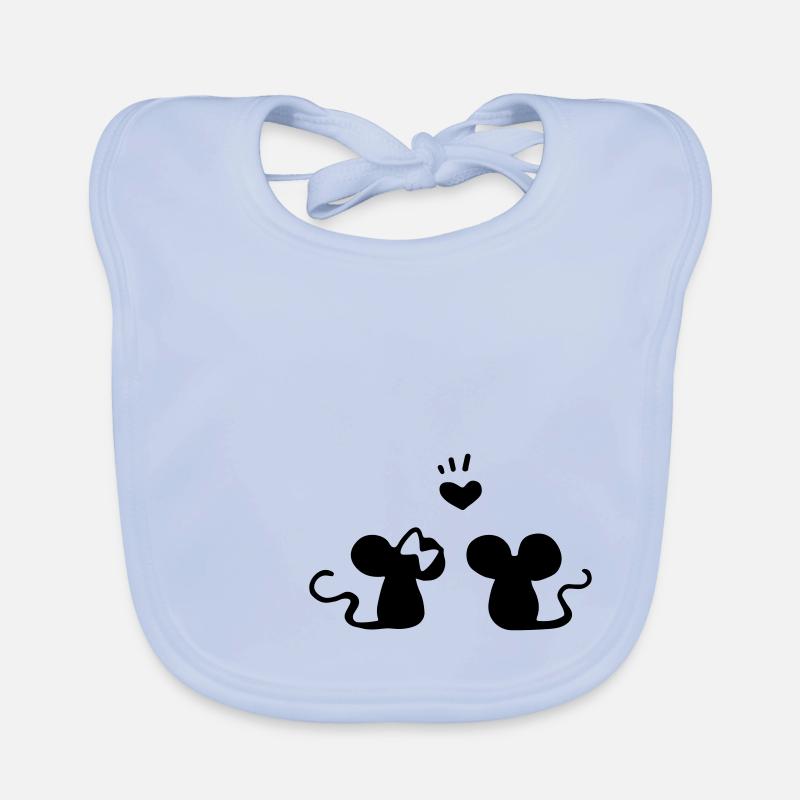Enamored mice / lovers / mouse couple love Organic Baby Bibs