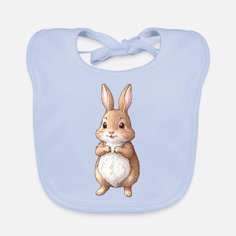 Mignon Lapin Marron 4 Bavoir bio Bébé