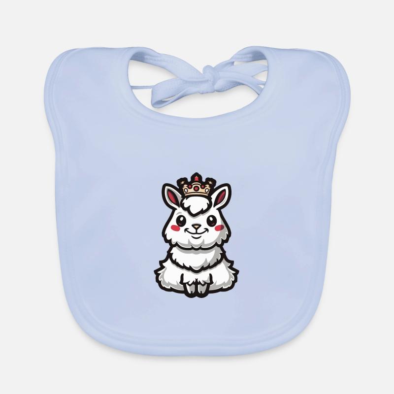 Alpaca Llama Comic Crown Organic Baby Bibs
